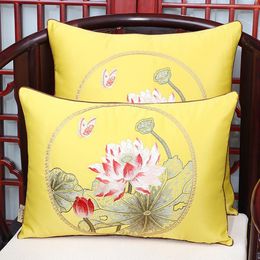 Latest Lotus Peony Fabric Cushion Cover Pillow Case Christmas Home Decoration Sofa Chair Chinese Style Lumbar Cushion/Decorative