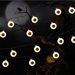 Halloween Solar String Lamp Pumpkin Ghost Eyes Spider Bat 20LED Decorative Lights for Patio Garden Gate Yard