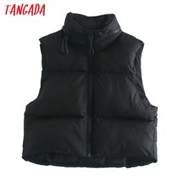 Women Fashion Oversized Black Short Vest Sweater Zipper Sleeveless Female Waistcoat Chic Tops CE154 210416