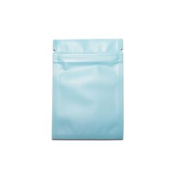 Resealable mylar zip lock package bags Matte blue self seal food snack candy packaging Aluminium foil pouches