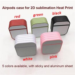 Blank 2D Sublimation for AirPods Pro 3 Case Headphone Accessories with Glue Aluminum Sheet Heat Press Printing Logo Heat Transfer DIY Personalized Design