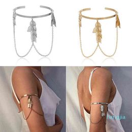 1pcs Retro Leaves Upper Arm Bracelet for Women Love Bangle Jewellery Female Charms Cuff