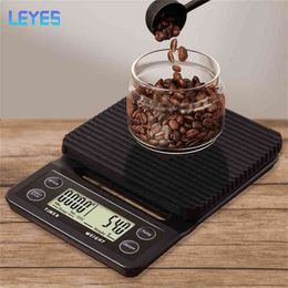 Smart Coffee Scale with Auto Timer Digital Gramme Weighing Electronic Weight Food Mini Kitchen Scale Balance Precision LCD Display 210915