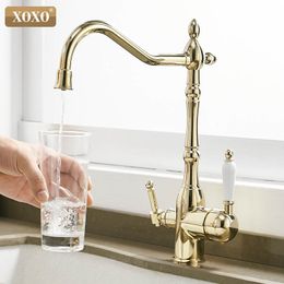 XOXO Philtre Kitchen Faucets Deck Mounted Torneira Cozinha Mixer Tap Cold and Water Purification Crane For Kitchen 210724