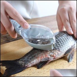 Other Kitchen Tools Kitchen, Dining & Bar Home Garden Easy To Clean Plastic Fish Cleaning Tool With Lid Cooking Utensils Scale Manual Scrape