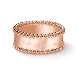 Perlee logo ring Four-leaf clover kaleidoscope three-color ring 18K rose gold full diamond designer official website the same style With box high