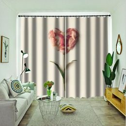 Curtain & Drapes Modern Brief Window Curtains Creative Heart Tree For Living Room Bedroom 3D Printed Blinds