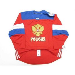 RED RUSSIA Cheap custom WORLD CUP OF HOCKEY TEAM ISSUED JERSEY stitch add any number any name Mens Hockey Jersey XS-6XL