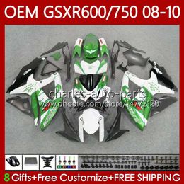 Injection Body For SUZUKI GSX-R750 GSXR 600 750 CC K8 GSXR-600 600CC 750CC 08-10 88No.73 GSXR750 08 09 10 GSXR-750 GSXR600 GSX-R600 Green black 2008 2009 2010 OEM Fairings