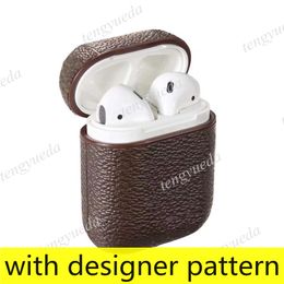 Brown Flower Fashion Desigenr Cases for Aripods Pro 1 2 3 pro2 Wireless Bluetooth Earphone Protector Top Quality Leather Shell Sleeve Key Hook Headpset Package