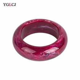 Fashion Handmad Temperament Jewelry Resin Ladies Wide Bracelet Women'S Round Color Big Friendly Accessories