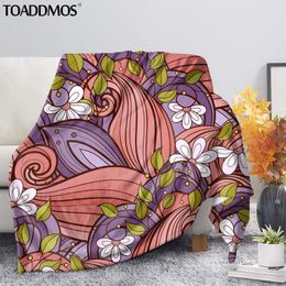 Blankets TOADDMOS Soft Flowers Fleece Blanket Comfort Home Bedding Sofa Nap Warm Throw Bedroom Thin Quilt For Kids Adults Manta