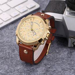 New luxury Wristwatch Montre luxe Military Clock Leather Strap 53MM Big dial Watches Men's Sport Quartz Watch casual classic high quality