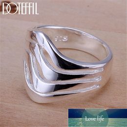 DOTEFFIL 925 Sterling Silver Hollow Water Ripple Man Ring For Women Fashion Wedding Engagement Party Gift Charm Jewellery Factory price expert design Quality Latest