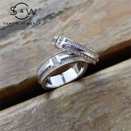 Couple rings men and women fashion jewelry S925 sterling silver inlaid zircon classic original accessories gift for girlfriend 211217