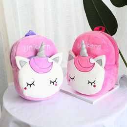 Fashion Baby Unicorn Plush Backpack For Children Shoulders Pink Cute Bags Boys Girls Cute Cartoon Mini Shoulders Bags Student Totes Purse G795EVO