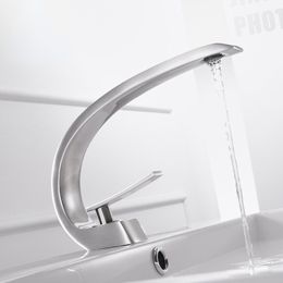 Basin Faucets Modern Bathroom Mixer Tap Brass Washbasin Faucet Single Handle Single Hole Elegant Crane For Bathroom LH-16990