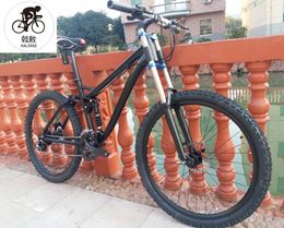 Kalosse Full Suspension Cycling Mountain Bike 26er Bicycle Woman 24 Speed Hydraulic Brakes Bikes