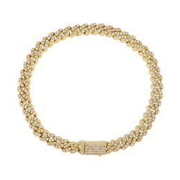 6mm Cuban Link Chain High Quality Iced Out Cubic Zirconia Hip Hop Bracelet Rapper Luxury Jewellery Gift Party
