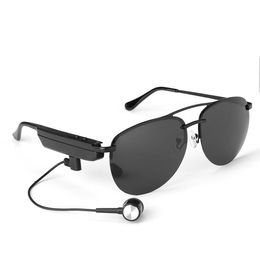 bluetooth Glasses Earphone Smart 5.0 Stereo Wireless Stereo HIFI Single Earphone Sports Sunglasses - Black