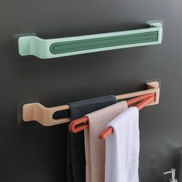 Wall Mount Towel Bar Self-Adhesive Towels Storage Rack Holder Punch-free Hanger for Kitchen and Bathroom
