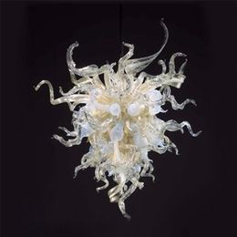 Dining Room Pendant Lamp W40xH50cm Vintage 100% Mouth Blown Chandeliers Lights Glass Chandelier Lighting LED Art Deco