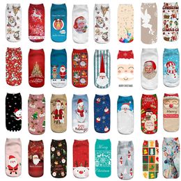 Merry Christmas Socks Cotton Winter Cute Deer Santa Claus Snowman Cartoon Printing Christmas Decorations Socking Xmas Gifts XD24784