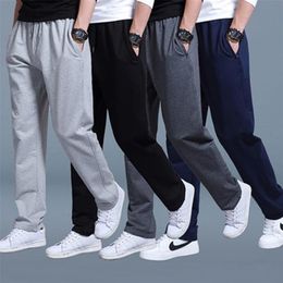 Cotton Men's Casual Pants Spring Summer Winter Sweatpants Plus Size Loose Straight Velvet Trousers Joggers Streetwear 210715