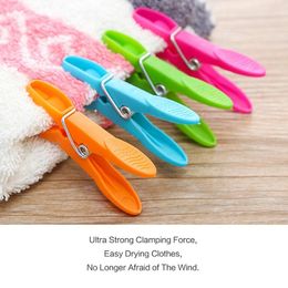 Clothing Storage & Wardrobe 96Pcs Powerful Clothes Pegs Colorful Plastic Clothespin Windproof Laundry For Home Supplies Underwears