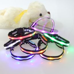 100pcs XS To XL Light up LED Dog Collars Adjustable Nylon Flashing Luminous Safety Night USB Rechargeable Pet Lead DH2005