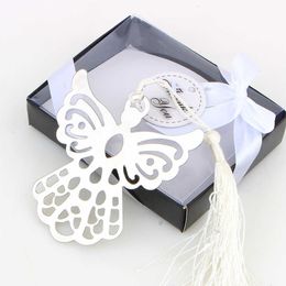 Silver Angel Bookmark for Baptism Baby Shower Souvenirs Party Christening Giveaway Gift Wedding Gifts for guest 50pcs gift box SH190923