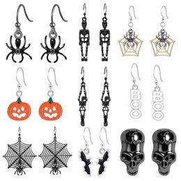 Halloween Drop Earrings For Women Pumpkin Spider Bat Dangle Earrings Halloweens Party Accessories Funny Jewelry Gifts G220312