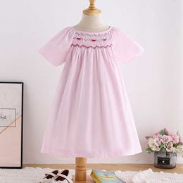 Baby Girl Smocked Dress Infant Smock Frocks Children Spanish Boutique Clothes Toddler Handmade Smocking Long Dresses 210615