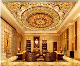 Wallpapers 3d Ceiling Mural Po Wallpaper Luxury European Flower Pattern Living Room Decoration For Walls Bedroom On The Wall