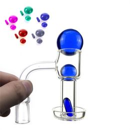 20mm OD Quartz Terp Slurper Banger Smoking Nail with 2mm Thick Domeless Spin Vacuum Nails with Ball carb cap Smokin for Glass Water Bongs