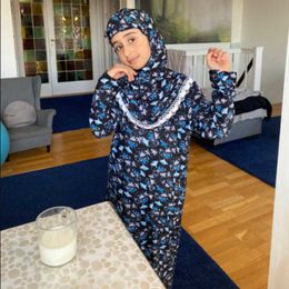 muslim kids clothes Canada - Ethnic Clothing Kids Abaya For Muslim Girl Dubai Modest Dresses Turquia Caftan Enfant Robe 2021 Ramadan Islamic Clothes Abayas Femme Jilbab