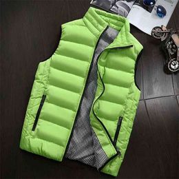 Brand Clothing Cotton-Padded Big Siz Men's Vest Men Waistcoat Mens Jacket Sleeveless Winter Fashion Casual Slim Coats 210923