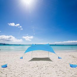 waterproof sandbags Canada - Family Beach Sunshade Lightweight Sun Shade Tent With Sandbag Anchors 4 Free Pegs UPF50+ UV Large Waterproof Portable Canopy Tents And Shelt