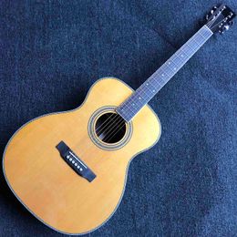 Custom OM Body Solid Spruce Jumbo Acoustic Guitar