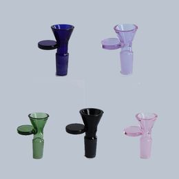 Hookahs Accessories 5Colors Glass Bowls With 14mm 18mm Male Colourful Joint Suit For Water Bongs Pipes Dab Rigs