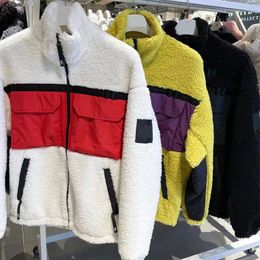 2023SSDMens Fashion Plush Coat Women Tech Fleece Jackets Men Winter Rainbow Pattern Swaetshirt Youth Hight Quality Fur Sport Tops1