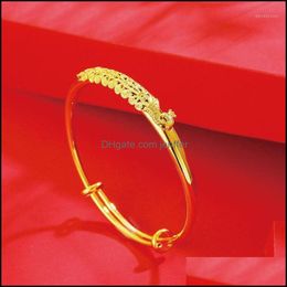 Bangle Bracelets Jewellery Mxgxfam Wedding Phoenix Bangles And For Bridal Women Pure Gold Color1 Drop Delivery 2021 17Ocs