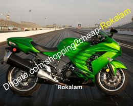 ZZR1400 Fairing Kit For Kawasaki ZX-14R ZX14R ZX 14R ZZ-R1400 2012 2013 2014 2015 Green Flame Bodywork Motorcycle Part (Injection molding)