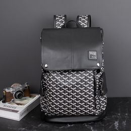 Whole factory men leather shoulder bags waterproof and wear-resistant fashion backpack popular printing student bag outdoor tr320t