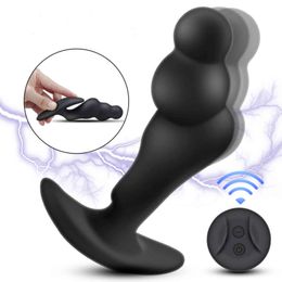NXY Vibrators Electric Shock Prostate Massager Rotating Vibration Male Vibrator Anal Plug Wear Mens Men 1119
