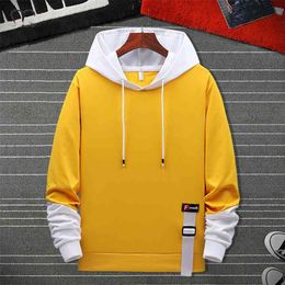 Patchwork Hoodies Men's Sweatshirts Hip Hop Streetwear Casual Pullover Male Brand Clothing Hoodie Homme Tops Outwear Overisze 210715