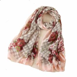 Brand silk scarf women's spring luxury design printed scarves 180 * 90 cm shawl