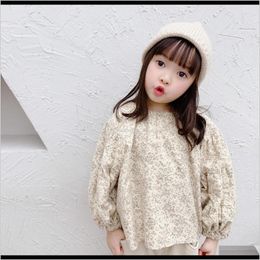 Shirts Baby Clothing Baby Maternity Drop Delivery 2021 Autumn Girls Cute Floral Puff Sleeve Casual Blouses Kids Oversized Cotton Tops Clothes