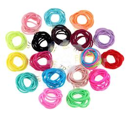 10pcs/set Candy Color Kids Children Ponytail Holders Circle Elastic Rope String Hair Ring Ornaments Party Favor Accessories