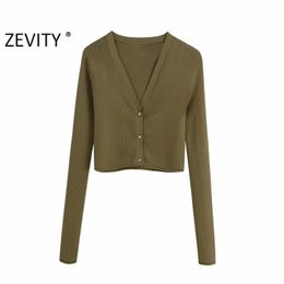 women simply v neck long sleeve short knitted casual slim sweater female breasted cardigans sweaters chic tops S340 210420